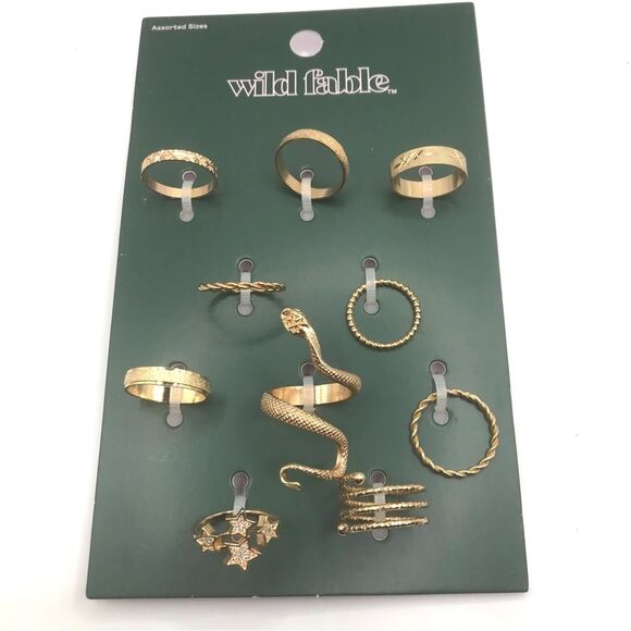 Wild Fable Gold Tone Ring Set Assorted Sizes - Picture 1 of 4